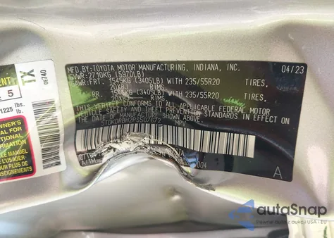 2023 Toyota Highlander Xse z USA, uszkodzony, nr VIN 5TDKDRBH2PS507672